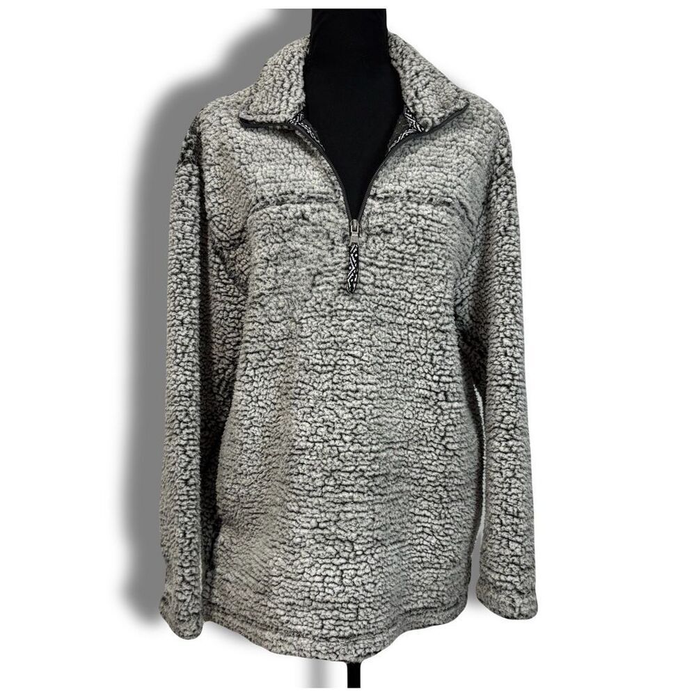 Boxercraft Fuzzy Grey Quarter Zip Sweatshirt Size Medium Women’s